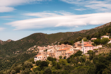 Fototapeta na wymiar Village of Costa in Corsica