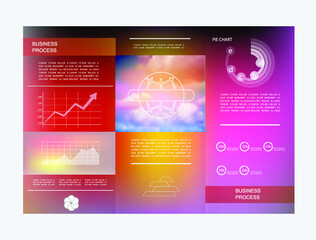 Brochure for business reports, cover layout and infographics