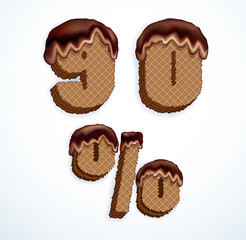 Vector set of stylized symbols wafers with cream inside