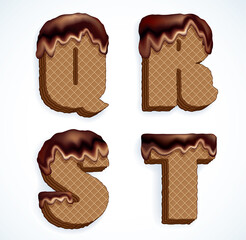 Vector set of stylized symbols wafers with cream inside