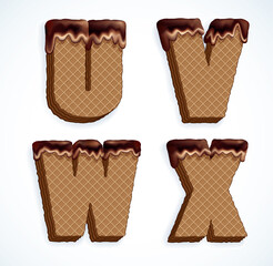 Vector set of stylized symbols wafers with cream inside