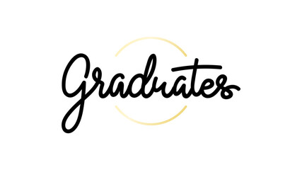 Graduation andwriting calligraphy .Isolated on white background ,Vector illustration EPS 10