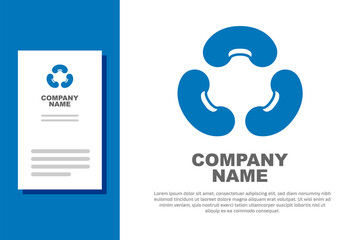 Blue Beans icon isolated on white background. Logo design template element. Vector
