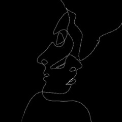 Woman face continuous line drawing abstract 