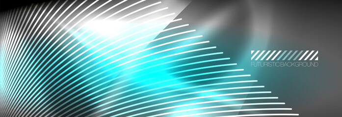 Obraz premium Neon dynamic beams vector abstract wallpaper background. Wallpaper background, design templates for business or technology presentations, internet posters or web brochure covers