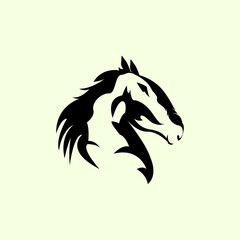 elegant racehorse head logo silhouette