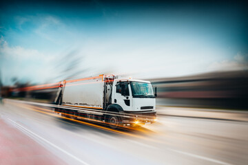Lorry Truck in motion