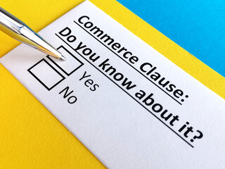 One person is answering question about commerce clause.