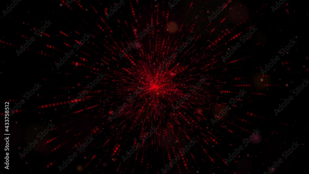 Poster technology digital particle cyberspace abstract background. 3d rendering animation 4k