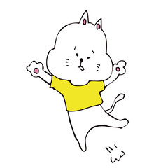 ジャンプしている猫