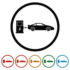 Charge station ring icon for electric vehicles