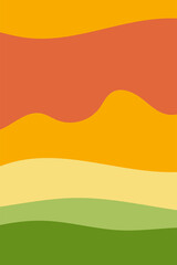 Fototapeta premium Abstract landscape. Nature, mountains, sea. Fashionable trendy style, minimalism. Design for social networks, poster, banner, cover. Colored flat vector illustration.