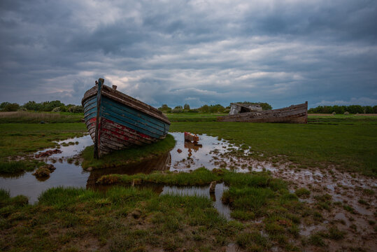Abandoned boats in Burnham on Sea