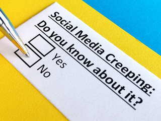 One person is answering question about social media creeping.