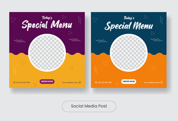 Special menu social media post template banner set