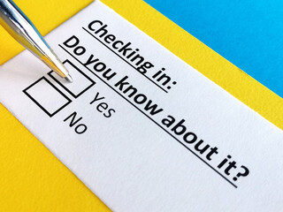 One person is answering question about checking in.