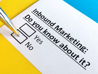One person is answering question about inbound marketing.