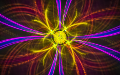 digital illustration abstract image generated from fractal fantastic flower with petals