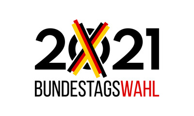 bundestagswahl 2021 - german federal elections, flat vector banner or poster