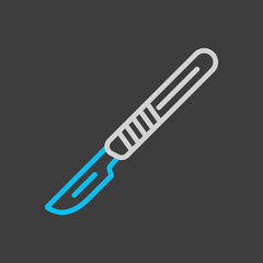 Surgical tools for operations scalpel vector icon