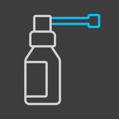 Medical spray vector icon on dark background