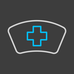 Nurse hat vector icon on dark background
