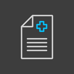 Obraz premium Medical report, clinical record icon on dark background