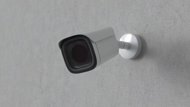3d rendering&nbsp;security camera or cctv camera on wall 4k footage