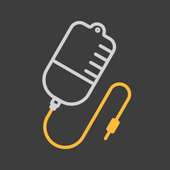 Medical dropper medicine icon on dark background