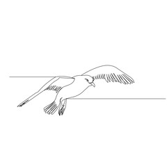 bird flies one continuous line drawing