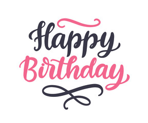 Happy Birthday cute hand written lettering