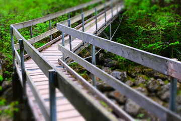 Nature River Canyon photographed  with tilt shift effect, Austria, Europe