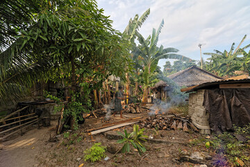 Fototapeta na wymiar An old fishermen's indonesian village