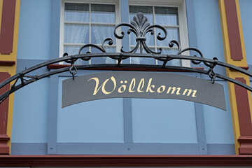 Willkommensgruss im Appenzellerdialekt, Appenzell, Schweiz