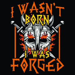 i wasnt born i was forged nordic viking warrior womens 34 sleeve shirt Logo Vector Template Illustration Graphic Design design for documentation and printing