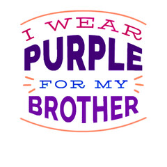 i wear purple for my brother valentines day gift womens rolled sleeve poster design illustration vector