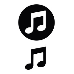 Music Notes silhouette icon for rhymes on White Background Flat Graphic Illustration simple symbol closeup