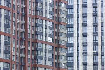 Multi-storey residential building built according to the city housing renovation program in Moscow. Russia