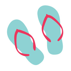 rubber Flip flops Travel footwear Summer holiday vacation Graphic Illustration simple symbol Closeup
