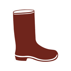 Rubber Rain Boot Protection Working uniform Waterproof footwear on White Background Flat Graphic Illustration simple symbol closeup