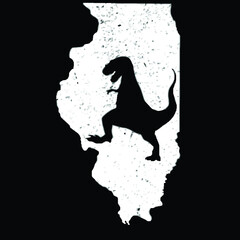 illinois t rex map mens 5050 Logo Vector Template Illustration Graphic Design design for documentation and printing