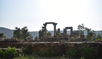 Fototapeta na wymiar ruins of an temple in alwar,rajasthan,india,asia