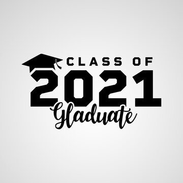 Vector Illustrate Design Graduation 2021 Logo. Class Of 2021, Senior 2021 Badges Design.