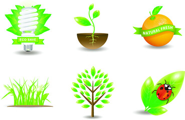 Collection ecology icons. Vector
