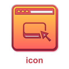 Gold Browser files icon isolated on white background. Vector