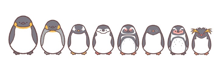 ペンギン8種類のライン