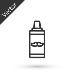 Grey line Shaving gel foam icon isolated on white background. Shaving cream. Vector Illustration