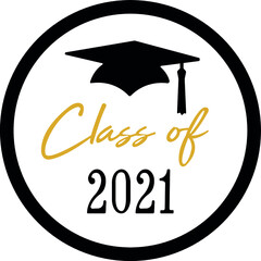 Class of 2021. Circle logo. Vector illustration
