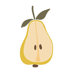 Abstract pear fruit vector, summer fruit illustration, boho pear vector