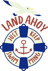 Nautical vector print design for kids